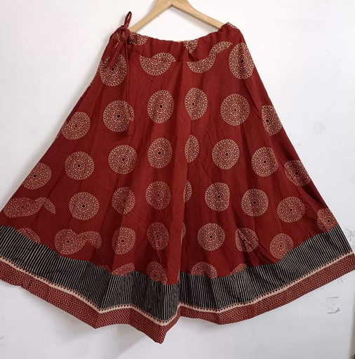 [SKKH] Ajrakh Cotton Skirt 4556