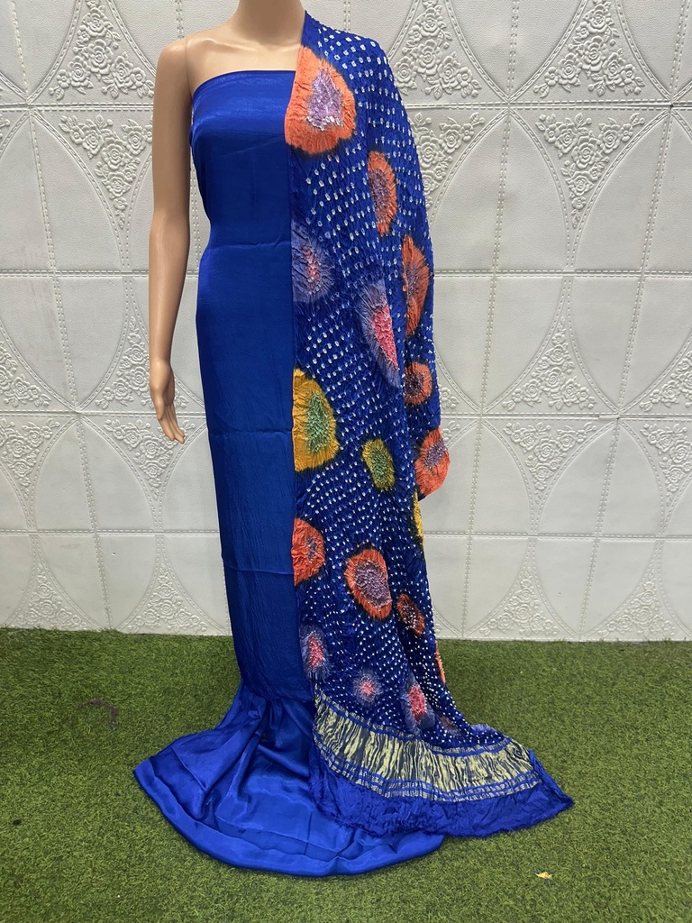  Multi bandhej Modal Silk Suit 5014