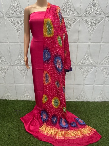 [SUMHK]  Multi bandhej Modal Silk Suit 5014
