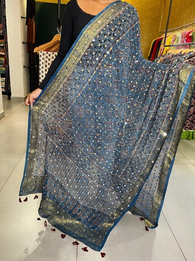 [DUMT] Georgette Mirror Work Dupatta 5035