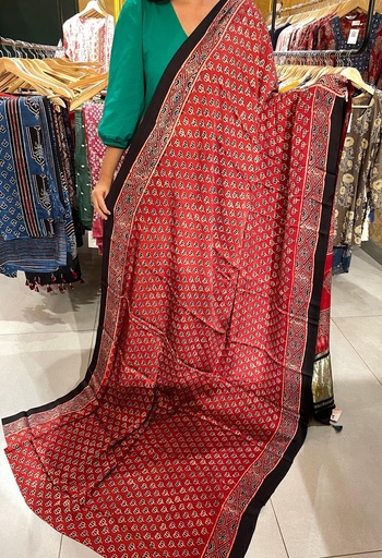 [SASKH] Ajrakh Modal Silk Sarees 5033