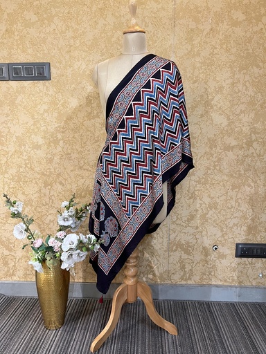 [STAZ]  Premium Ajrakh Modal Stoles 5071