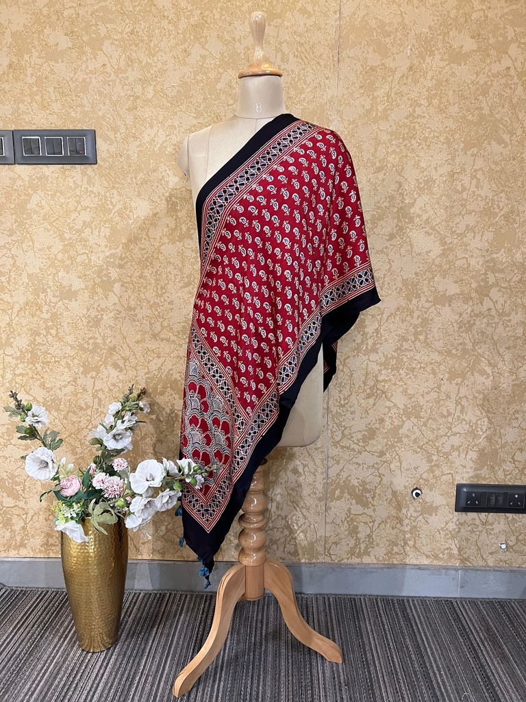  Premium Ajrakh Modal Stoles 5071
