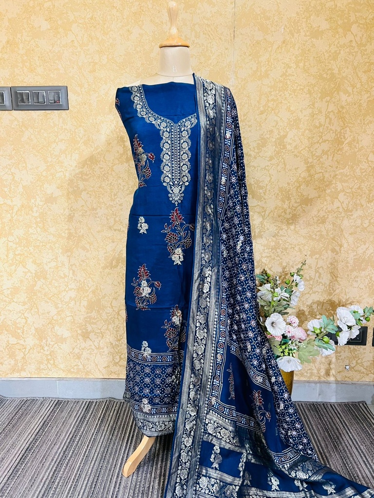 Ajrakh Dola Silk Suits 5048