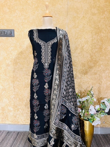 [SAJH] Ajrakh Dola Silk Suits 5048