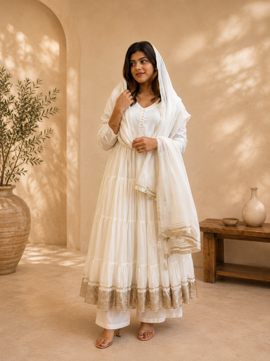  Premium Mul Cotton Anarkali Set 5052