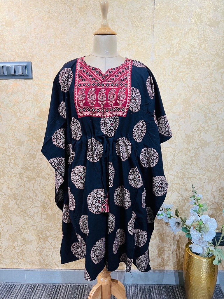 Ajrakh Short Cotton Kaftan 5053
