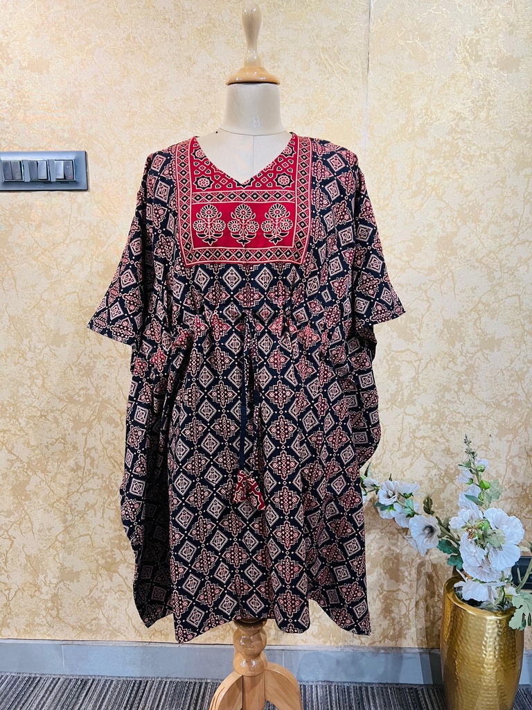 Ajrakh Short Cotton Kaftan 5053