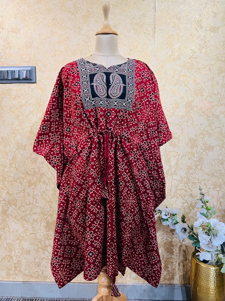 Ajrakh Short Cotton Kaftan 5053