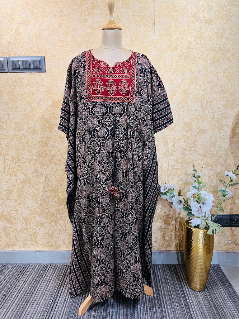 Ajrakh Cotton Long Kaftan 5053