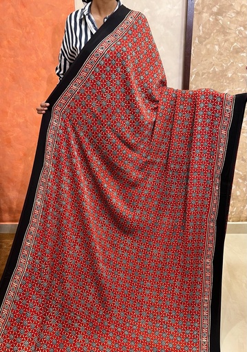 [SAMT] Premium Ajrakh Modal Silk Saree 5033