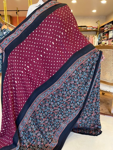 [SAVV] Premium Bandhani Modal Silk Saree 4244
