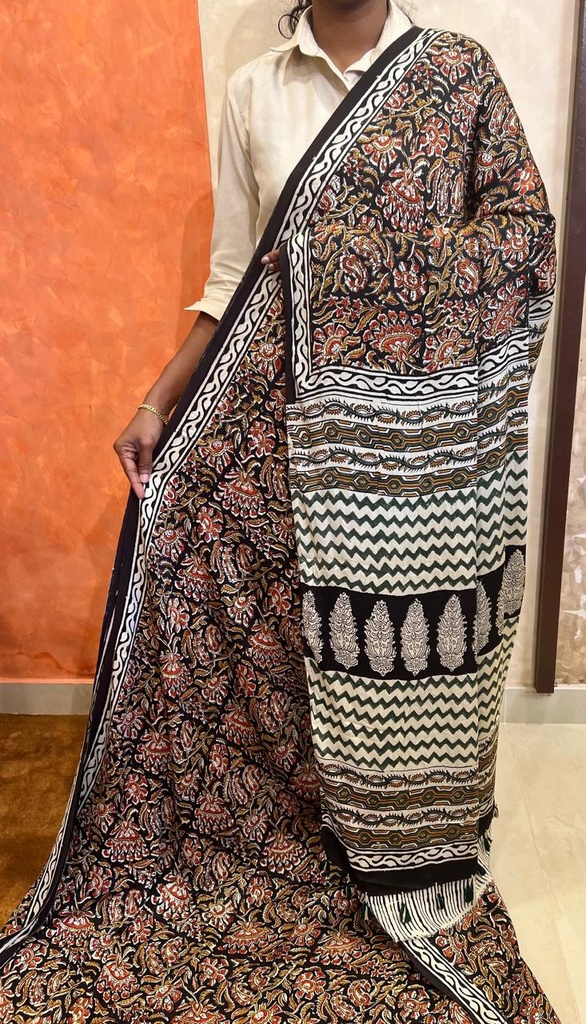  Kalamkari Modal Silk Saree 5034