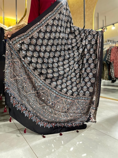 [DUMLK] Ajrakh Silk Mirror Dupatta 5035