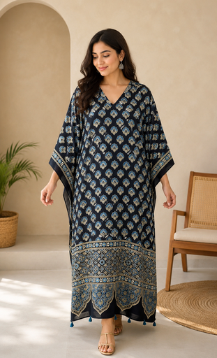 Ajrakh Silk Kaftans 4801