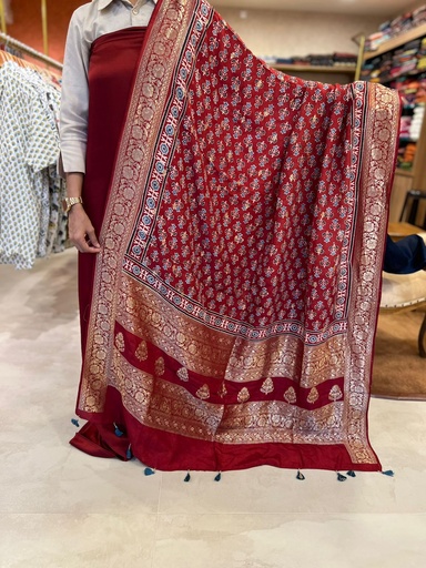 [SUKDK] Ajrakh Silk Suit 5048