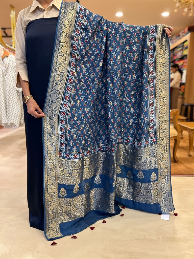 Ajrakh Silk Suit 5048