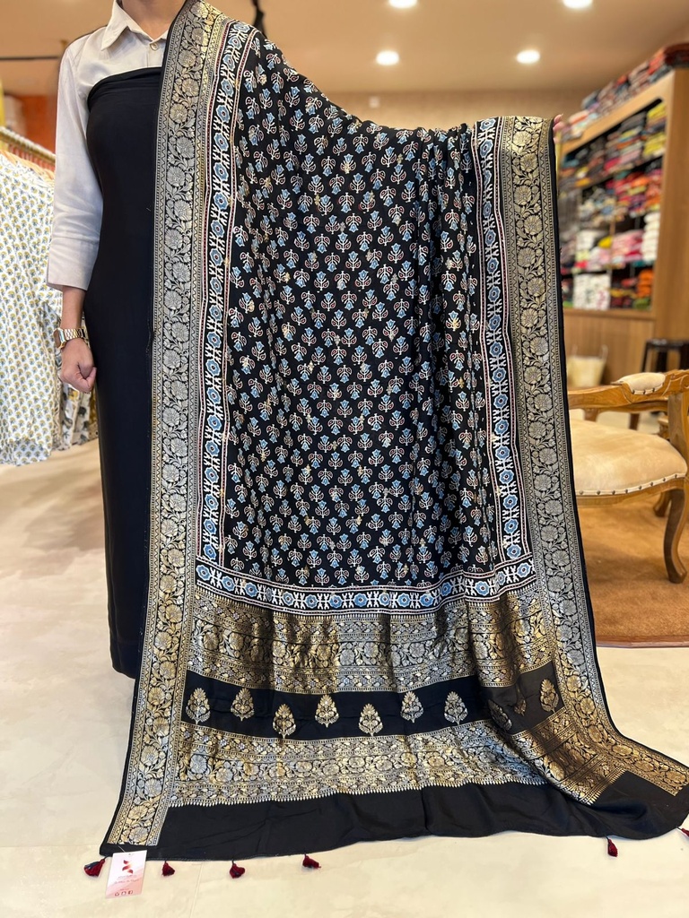 Ajrakh Silk Suit 5048