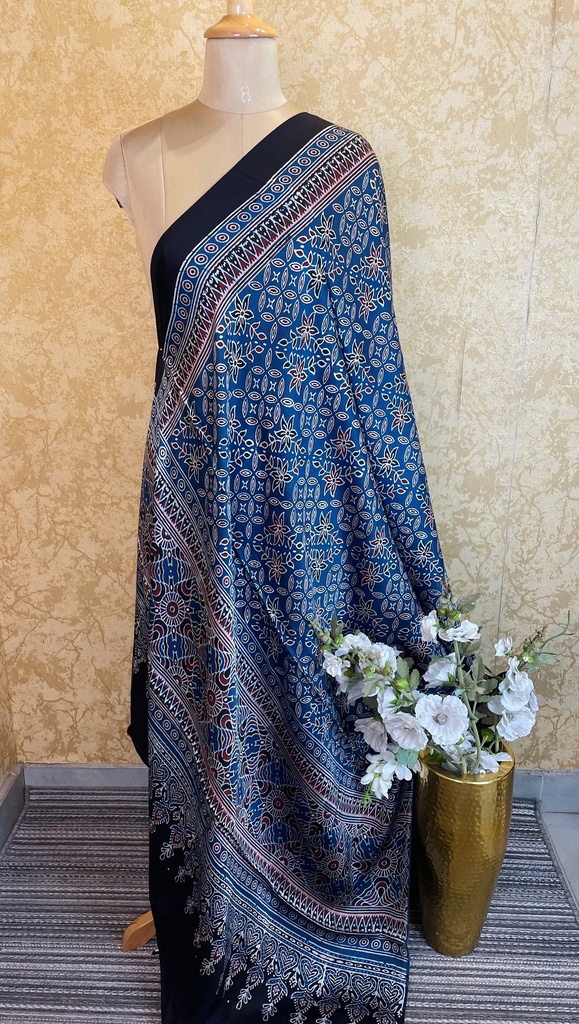 Ajrakh Silk Dupatta 5038