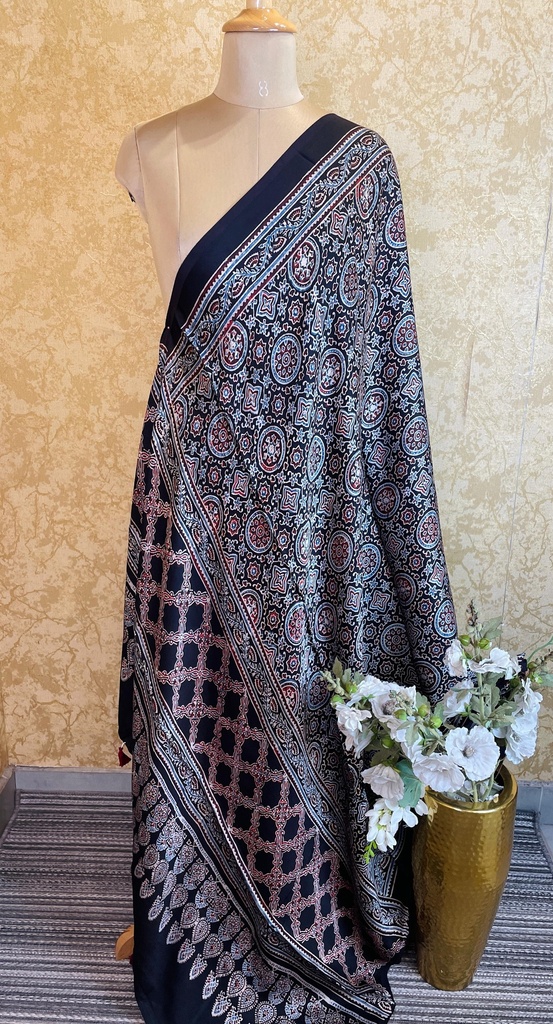 Ajrakh Silk Dupatta 5038