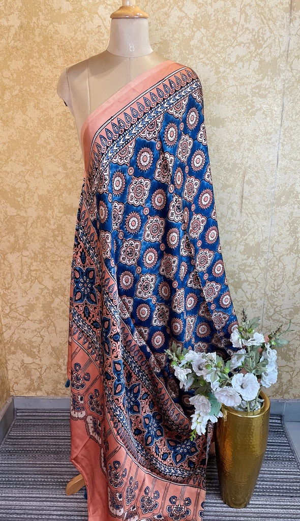 Ajrakh Silk Dupatta 5038