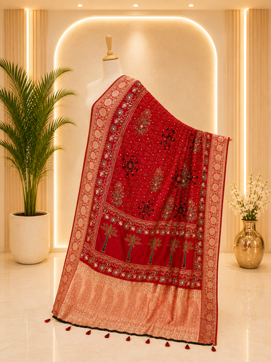 [DUMHK] Ajrakh Dola Silk Dupatta 5035