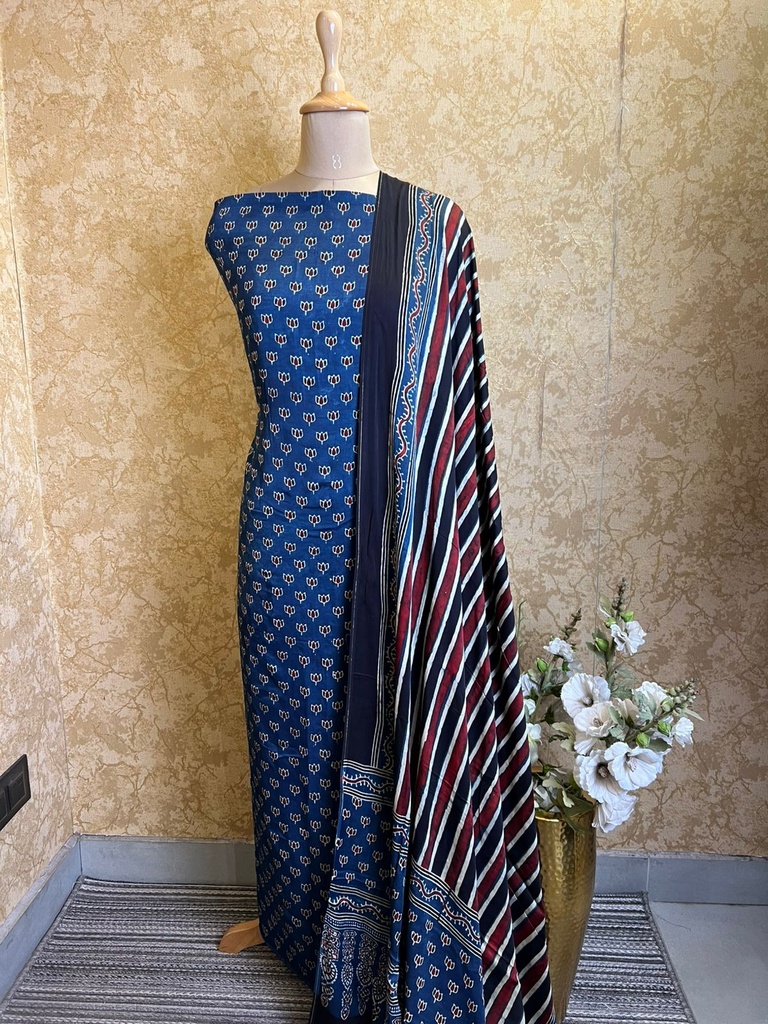 Ajrakh Modal Silk Suits 5048