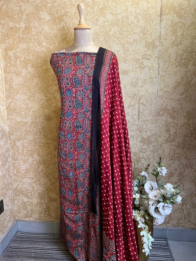 [SUSKH] Ajrakh Modal Silk Suits 5048