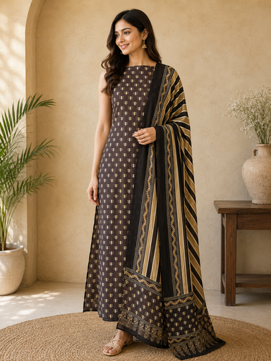 [SUSKH3950] Ajrakh Modal Silk Suits 5048