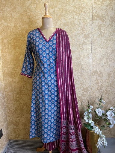 Ajrakh Cotton 3 pcs Sets 5046