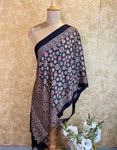 [STMLK1450] Premium Ajrakh Modal Stoles 5071