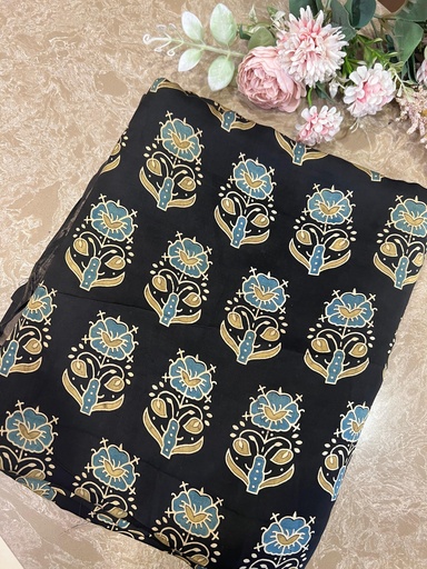 [CFMLK590] Ajrakh Modal Silk Fabric 5016