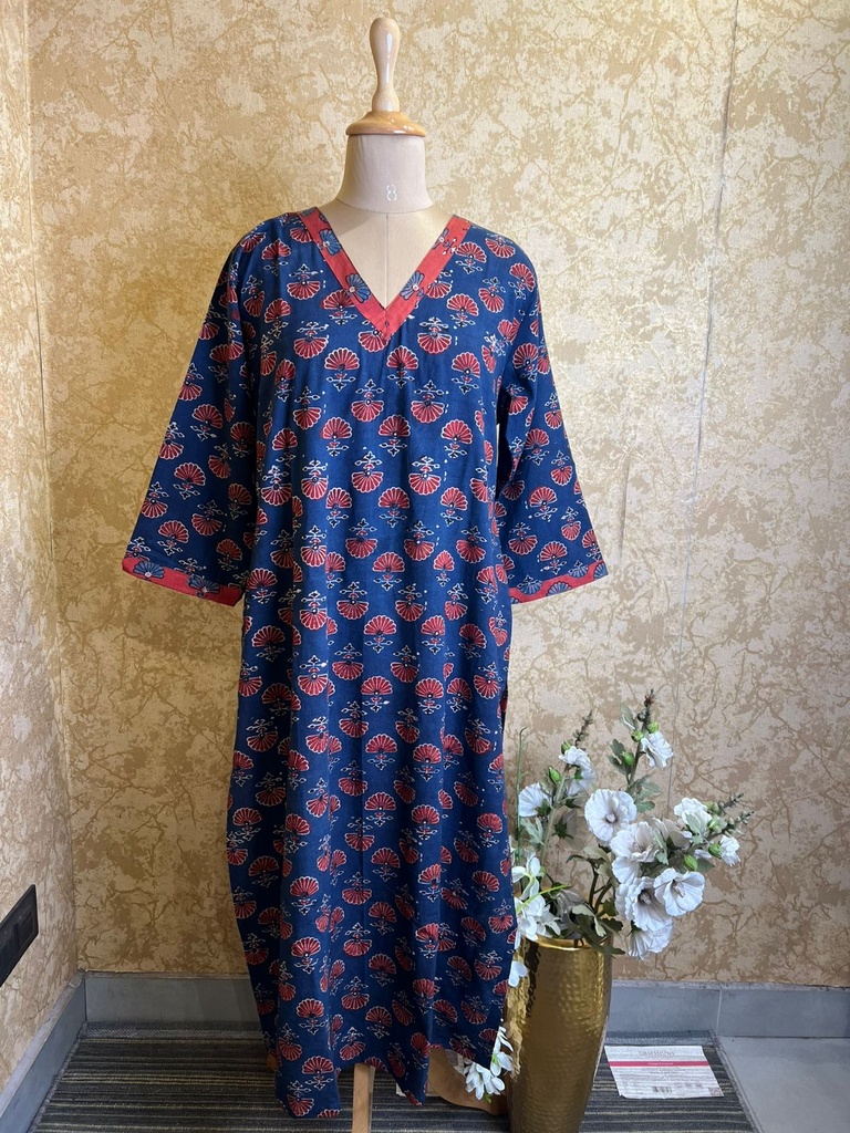 Ajrakh Cotton Kurtis 5055
