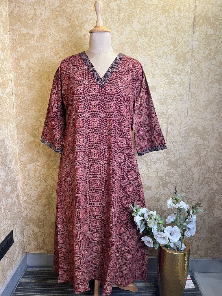 Ajrakh Cotton Aline Kurtis 5055