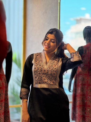 Ajrakh Mashru Silk Coord Set 5053 