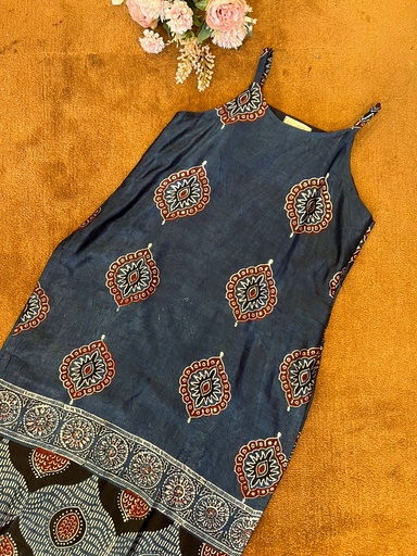 Ajrakh Silk Kurti 5053