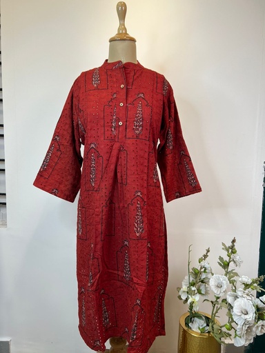 Ajrakh Hakoba Cotton Kurti 5054
