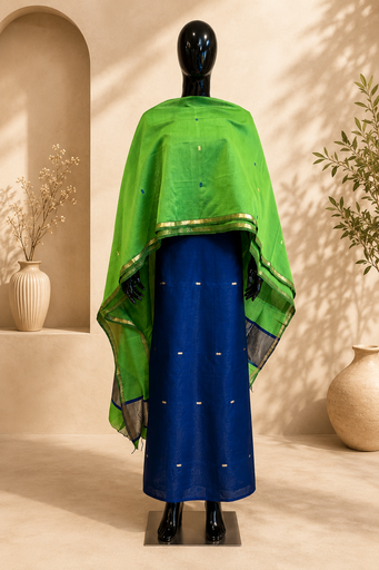 [SUZH4650] Maheshwari Silk Cotton Suits 5025