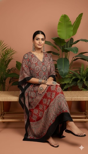 [KAKH4250] Ajrakh Modal Kaftans 4801