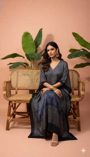 [KAKH4250] Ajrakh Modal Kaftans 4801