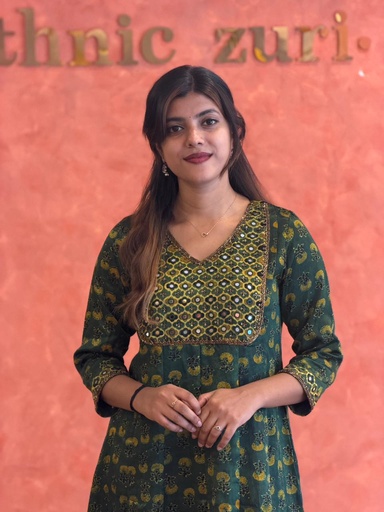 Ajrakh Handwork Anarkali Kurti 5028