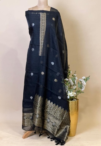 [SUKK3750] Jamdani Suits 5013 Black