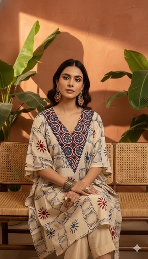 [KAKH2150] Ajrakh Cotton Kaftans 4802