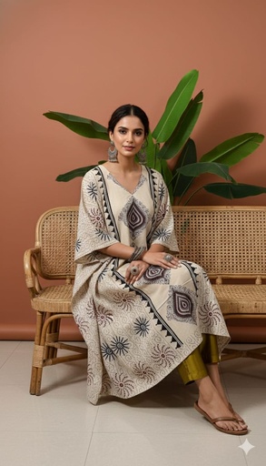 [KAKH2150] Ajrakh Cotton Kaftans 4802