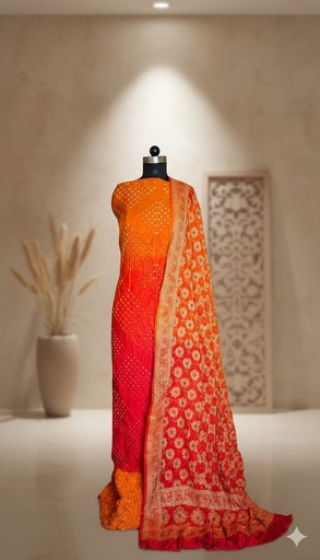 [SUSAM4950] Rai Bandhej Silk Suits 5012