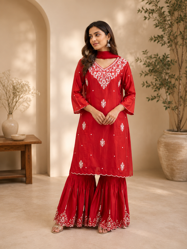 Crepe Silk Kurti Sets 5057