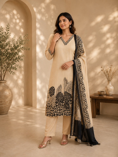 Linen Kurti Sets 5056
