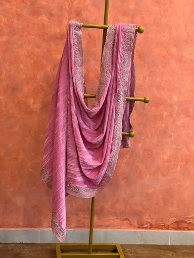 [DUAS3250] Premium Velvet Dupatta 4781 Pink