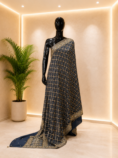 [DUAS22500] Khaddi Georgette Bandhani Dupatta 4781