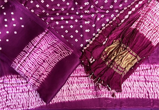 [SUMH5950] Bandhani Modal Suit Sets 5012 Purple